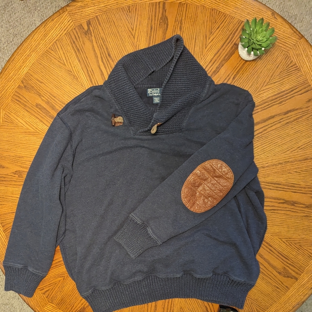 Big and tall funnel neck Polo sweater